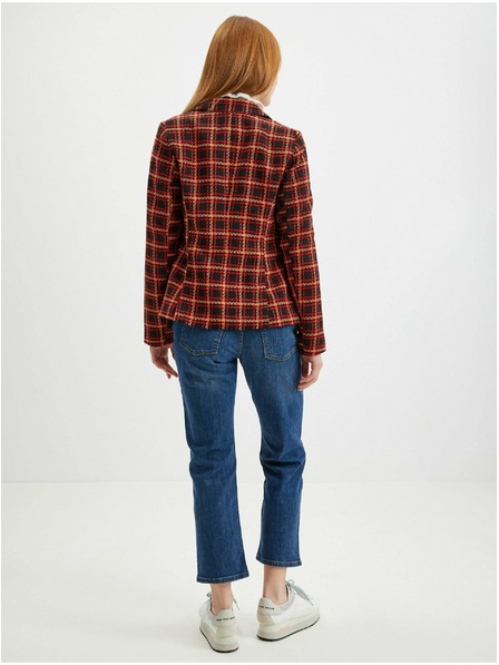 Orsay Černo-červené dámské kostkované sako ORSAY