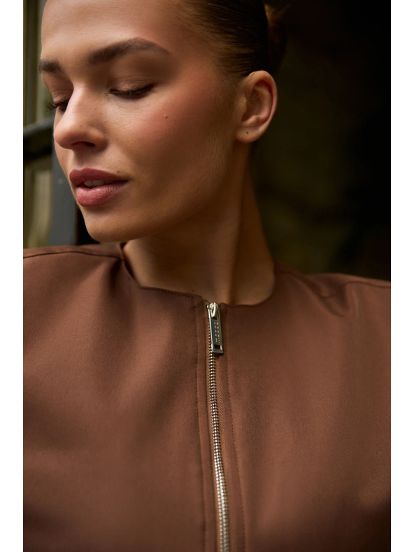 Moodo Krátká bunda hnědá Moodo