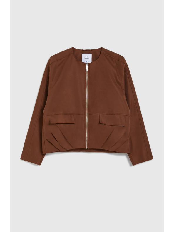Moodo Krátká bunda hnědá Moodo