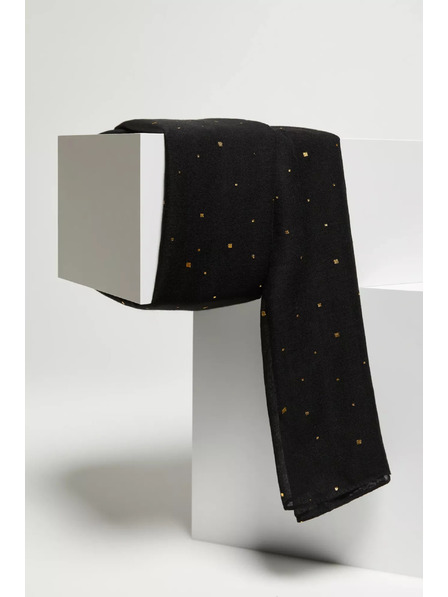 Moodo Šál se zlatým potiskem černý Moodo