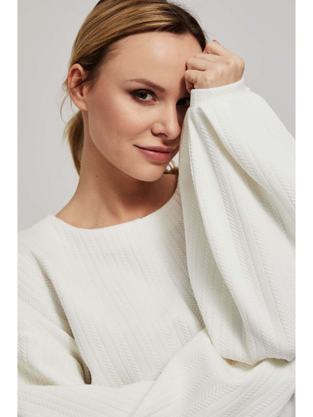 Moodo Mikina s bufiastými rukávy perlová Moodo