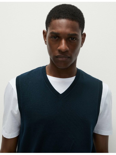 Marks & Spencer Čistě bavlněný svetr bez rukávů Marks & Spencer námořnická modrá