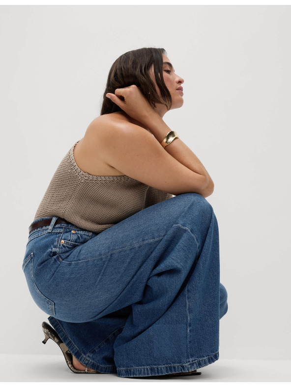 Marks & Spencer Tmavě modré dámské wide fit džíny Marks & Spencer