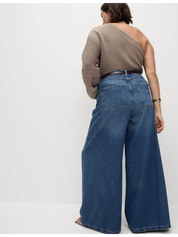 Marks & Spencer Tmavě modré dámské wide fit džíny Marks & Spencer