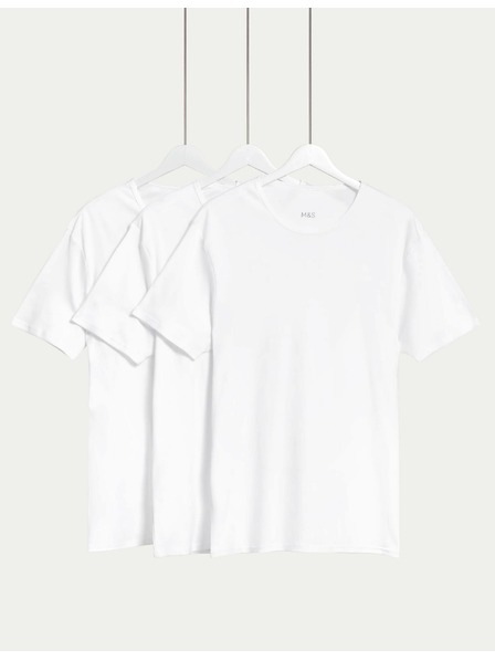 Marks & Spencer Sada tří bílých pánských triček Marks & Spencer