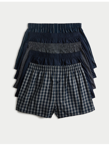 Marks & Spencer Sada pěti pánských trenýrek v tmavě modré a tmavě šedé barvě Marks Spencer