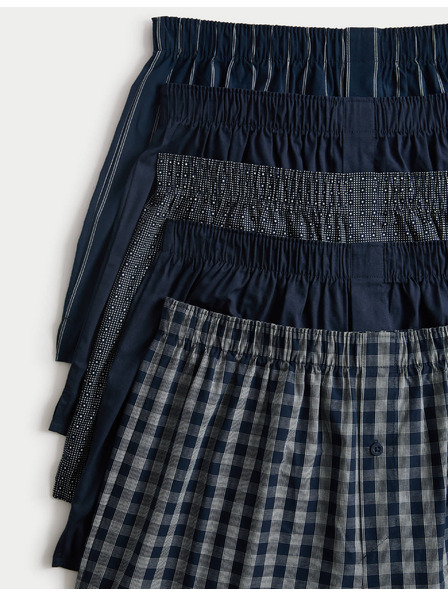 Marks & Spencer Sada pěti pánských trenýrek v tmavě modré a tmavě šedé barvě Marks Spencer