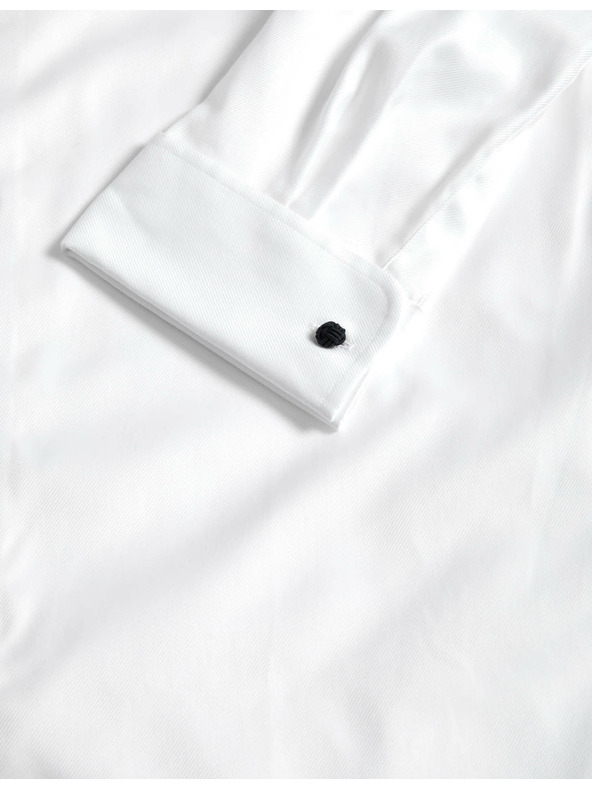 Marks & Spencer Keprová košile úzkého střihu z luxusní bavlny s dvojitou manžetou Marks & Spencer bílá