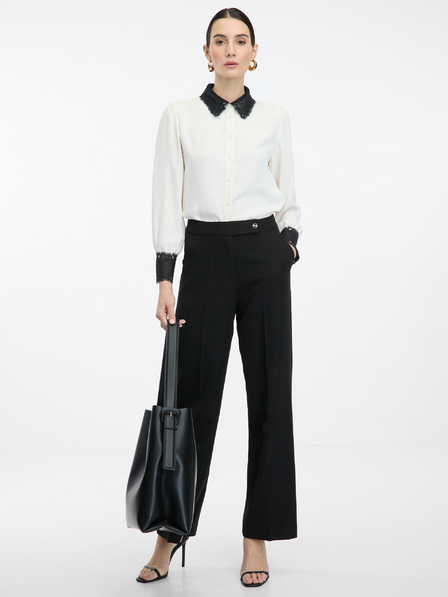 Orsay Krémová dámská košile s kontrastním límečkem ORSAY