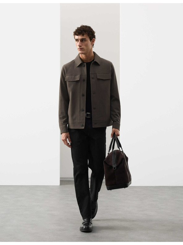 Marks & Spencer Funkční keprová bunda s texturou Marks & Spencer hnědá