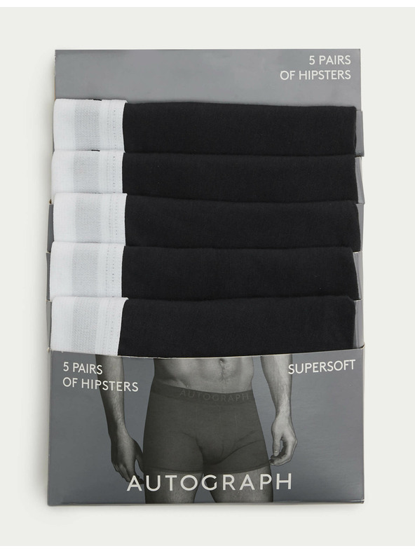 Marks & Spencer Bokové trenýrky, ze směsi bavlny Supima®, 5 ks Marks & Spencer černá