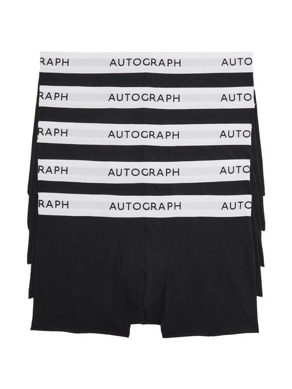 Marks & Spencer Bokové trenýrky, ze směsi bavlny Supima®, 5 ks Marks & Spencer černá