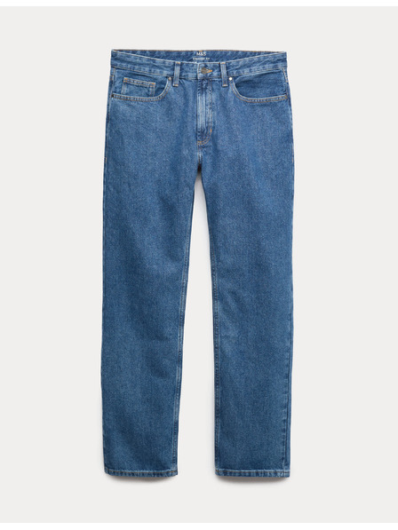 Marks & Spencer Hladké džíny rovného střihu, z čisté bavlny Marks & Spencer modrá