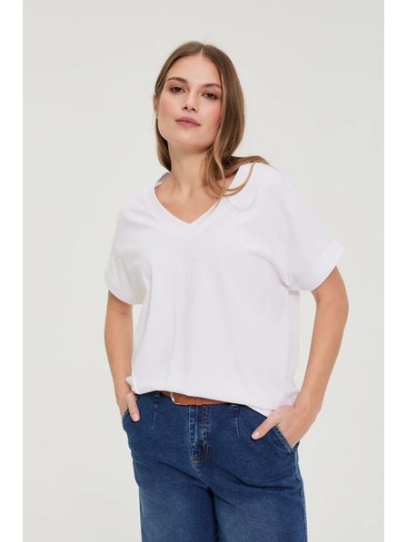 Moodo Tričko s výstřihem bílé Moodo