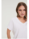 Moodo Tričko s výstřihem bílé Moodo