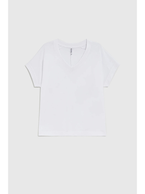 Moodo Tričko s výstřihem bílé Moodo