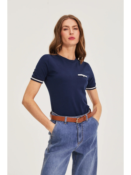 Moodo Bavlněné tričko tmavě modré Moodo