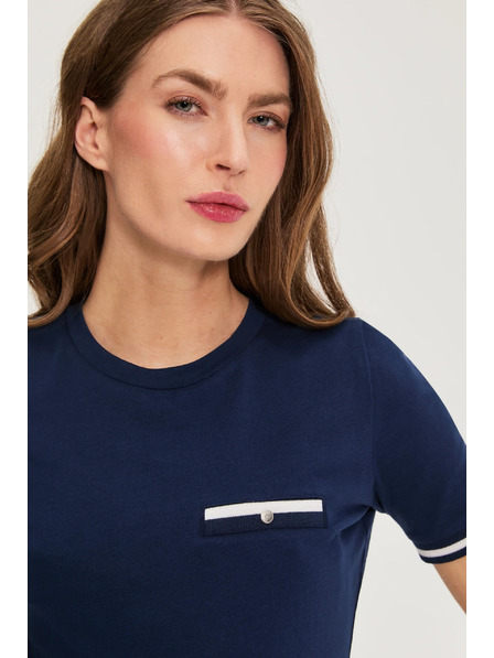 Moodo Bavlněné tričko tmavě modré Moodo