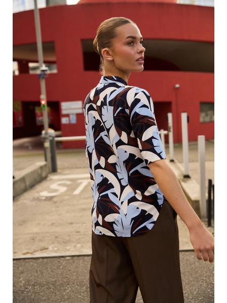 Moodo Vzorovaná košile tmavě modrá Moodo