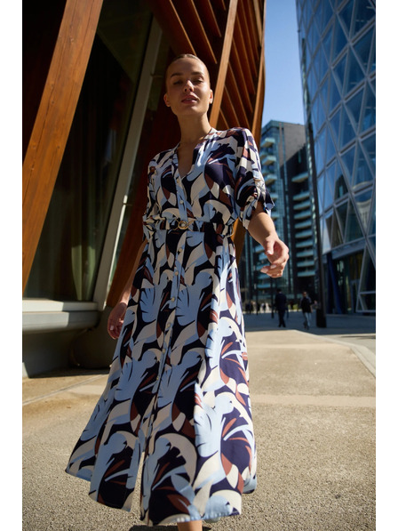 Moodo Tmavě modré viskózové šaty Moodo