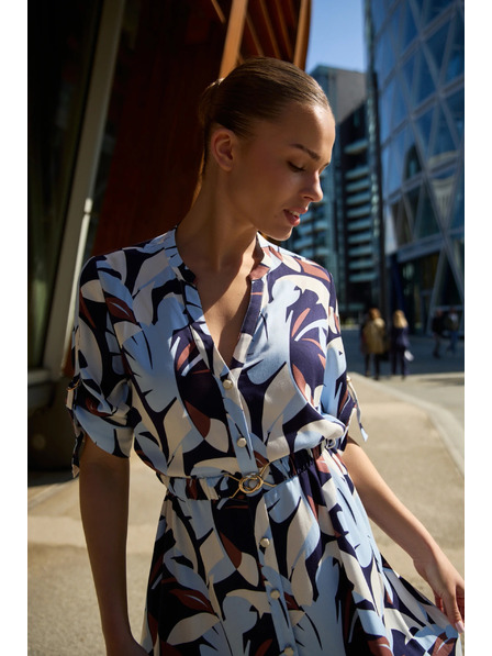 Moodo Tmavě modré viskózové šaty Moodo