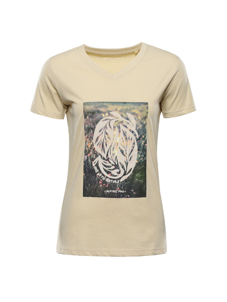 ALPINE PRO Dámské bavlněné triko ALPINE PRO DORENA wood ash varianta pc