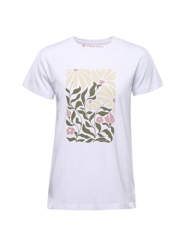ALPINE PRO Dámské bavlněné triko ALPINE PRO DORGA white varianta pa