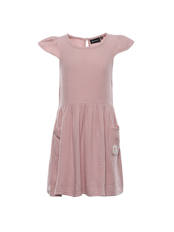 ALPINE PRO Dětské bavlněné šaty ALPINE PRO ILERO pale mauve