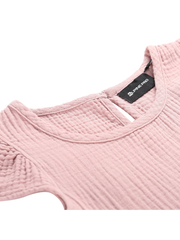 ALPINE PRO Dětské bavlněné šaty ALPINE PRO ILERO pale mauve