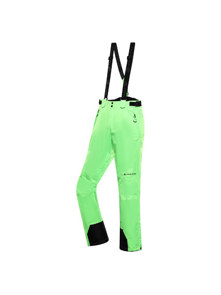 ALPINE PRO Pánské lyžařské kalhoty s membránou ptx snow ALPINE PRO EDES neon green gecko