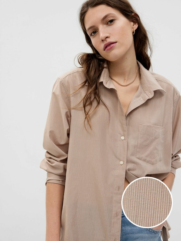 GAP Košile s metalickou nití oversize GAP