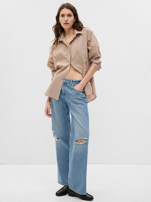 GAP Košile s metalickou nití oversize GAP
