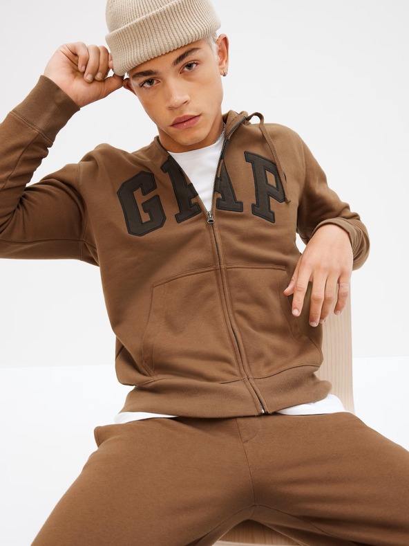 GAP Mikina s logem a kapucí fleece GAP