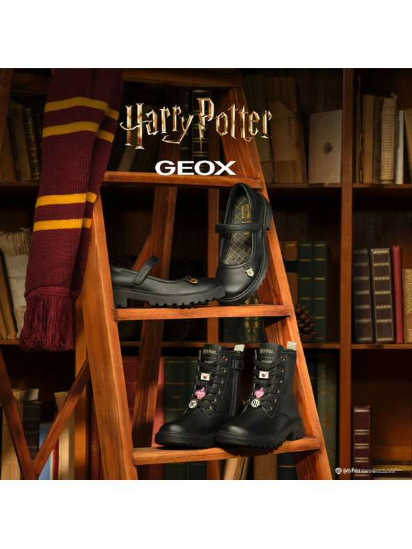Geox Černá dívčí kotníková obuv Geox Casey Harry Potter