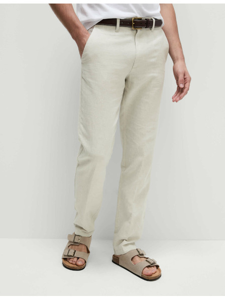 Marks & Spencer Chino kalhoty ze směsi lnu, normální střih Marks & Spencer béžová