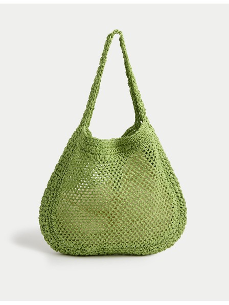 Marks & Spencer Tkaná nákupní taška Marks & Spencer zelená