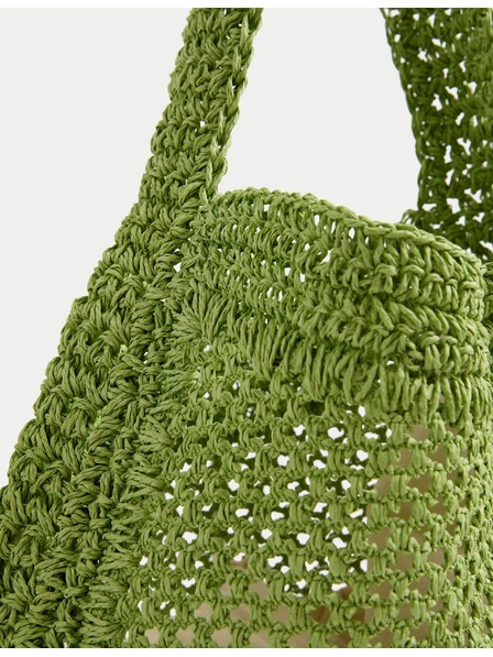 Marks & Spencer Tkaná nákupní taška Marks & Spencer zelená