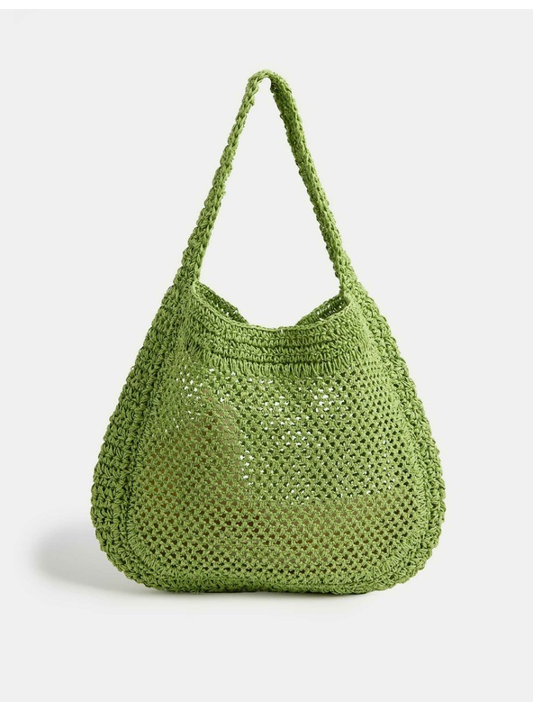 Marks & Spencer Tkaná nákupní taška Marks & Spencer zelená