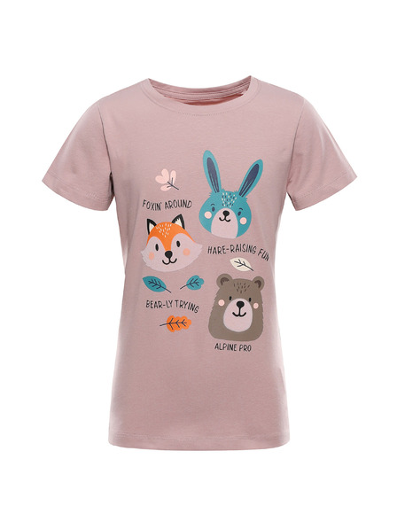 ALPINE PRO Dětské bavlněné triko ALPINE PRO DORGO pale mauve varianta pe