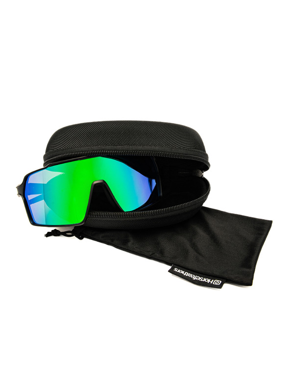 Horsefeathers Cyklistické brýle Neutron - matt black/mirror green