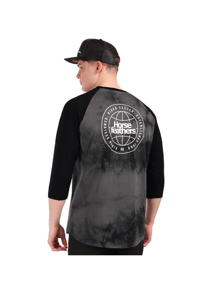 Horsefeathers Triko Global Raglan - black/tie dye