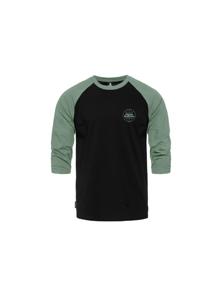 Horsefeathers Triko Global Raglan - black/iceberg green