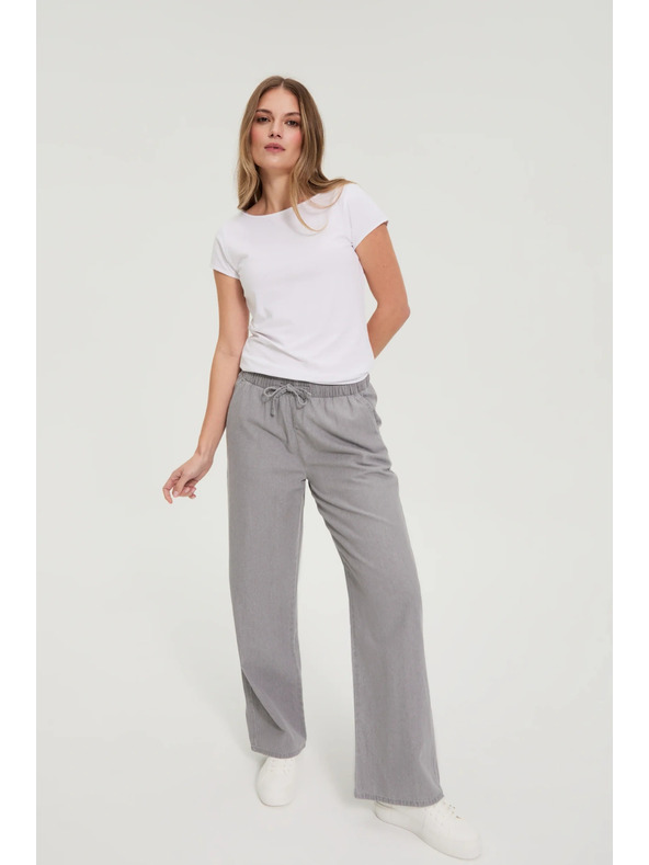 Moodo Džíny se širokými nohavicemi šedé Moodo