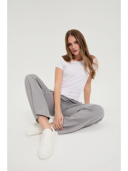 Moodo Džíny se širokými nohavicemi šedé Moodo