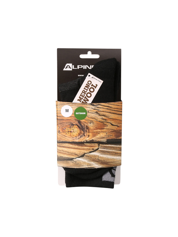 ALPINE PRO Antibakteriálne ponožky z merino vlny ALPINE PRO ERATE black