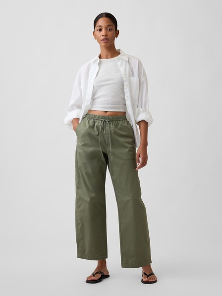GAP Kalhoty High Rise Easy Barrel Khakis GAP
