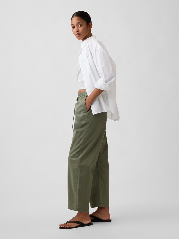 GAP Kalhoty High Rise Easy Barrel Khakis GAP