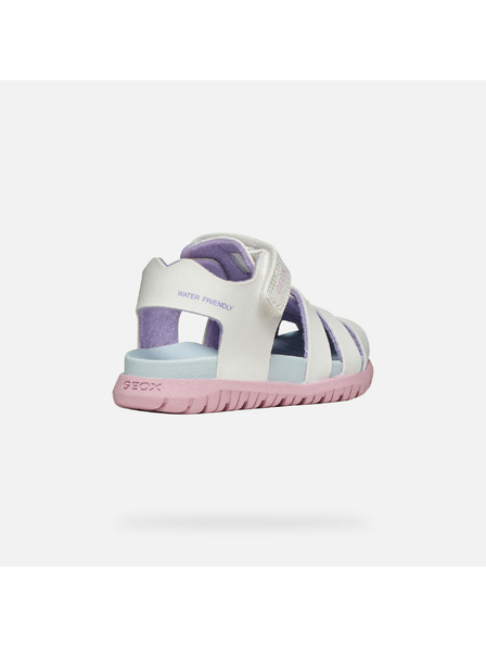 Geox Bílé dívčí sandály Geox Sandal Fusbetto
