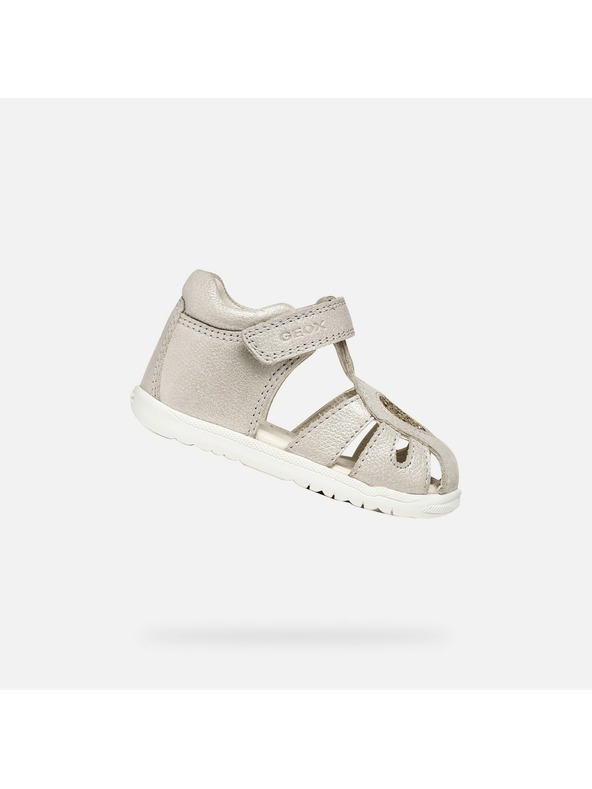 Geox Šedé dívčí sandály pro první krůčky Geox Sandal Macchia