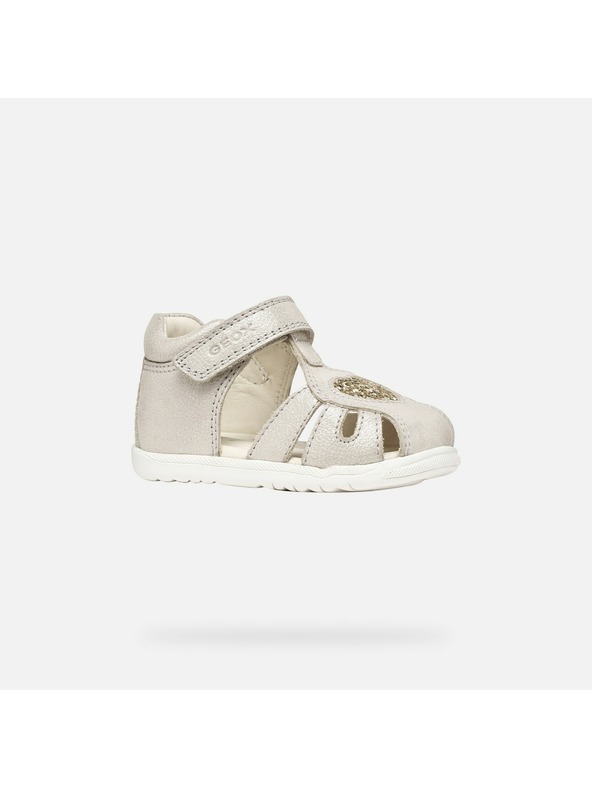 Geox Šedé dívčí sandály pro první krůčky Geox Sandal Macchia